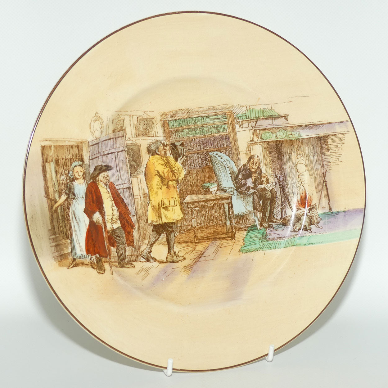 Royal Doulton Sir Roger De Coverley plate D5814 | Tom Touchy receiving Visitors