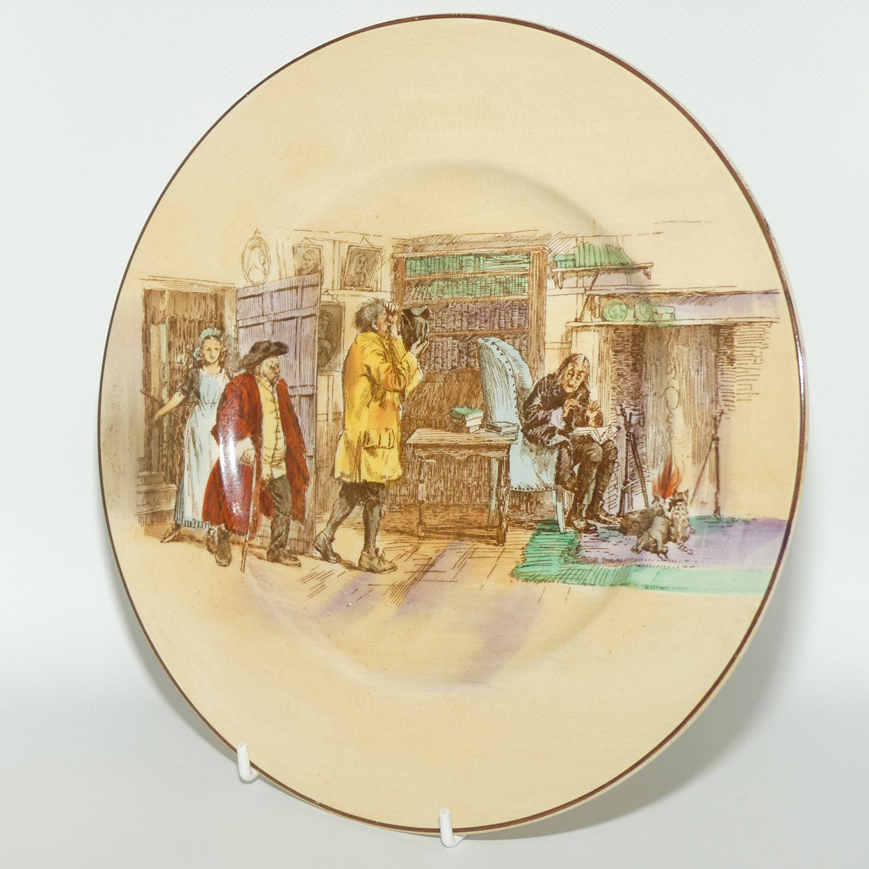 Royal Doulton Sir Roger De Coverley plate D5814 | Tom Touchy receiving Visitors