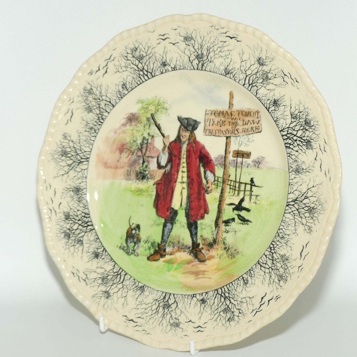 Royal Doulton Sir Roger De Coverley plate D5000 | Tom Touchy | Bird Border
