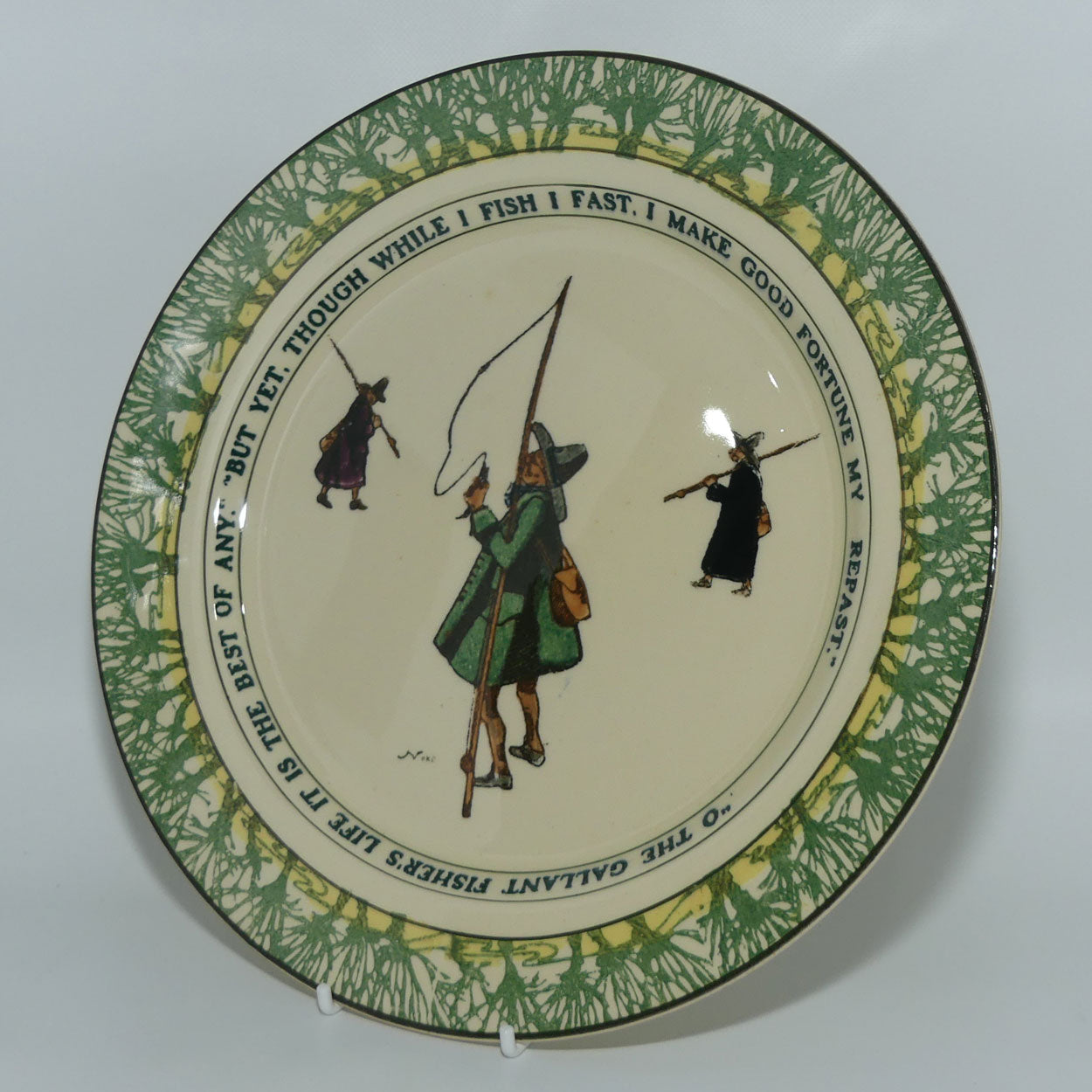 Royal Doulton Isaac Walton Gallant Fishers plate | 26cm | D2704: But yet/O the Gallant