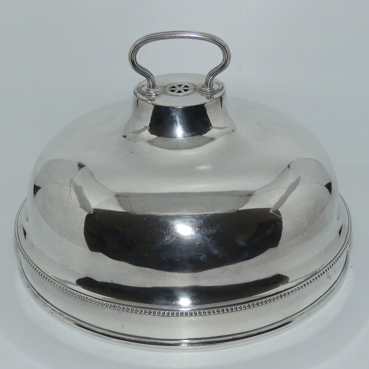 Georgian era Old Sheffield Plate dish cover | Bright Cut Shield