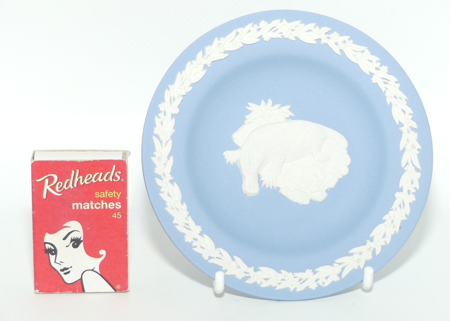 Wedgwood Jasper | Australian Fauna | White on Pale Blue | Platypus Plate | Box + Cert