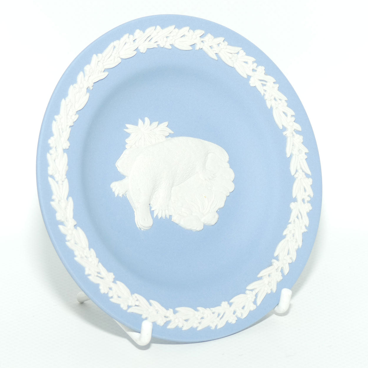 Wedgwood Jasper | Australian Fauna | White on Pale Blue | Platypus Plate | Box + Cert