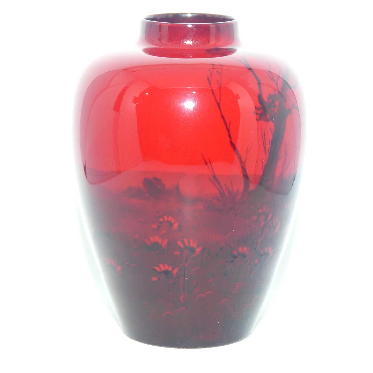 Royal Doulton Flambe Ploughing scene vase