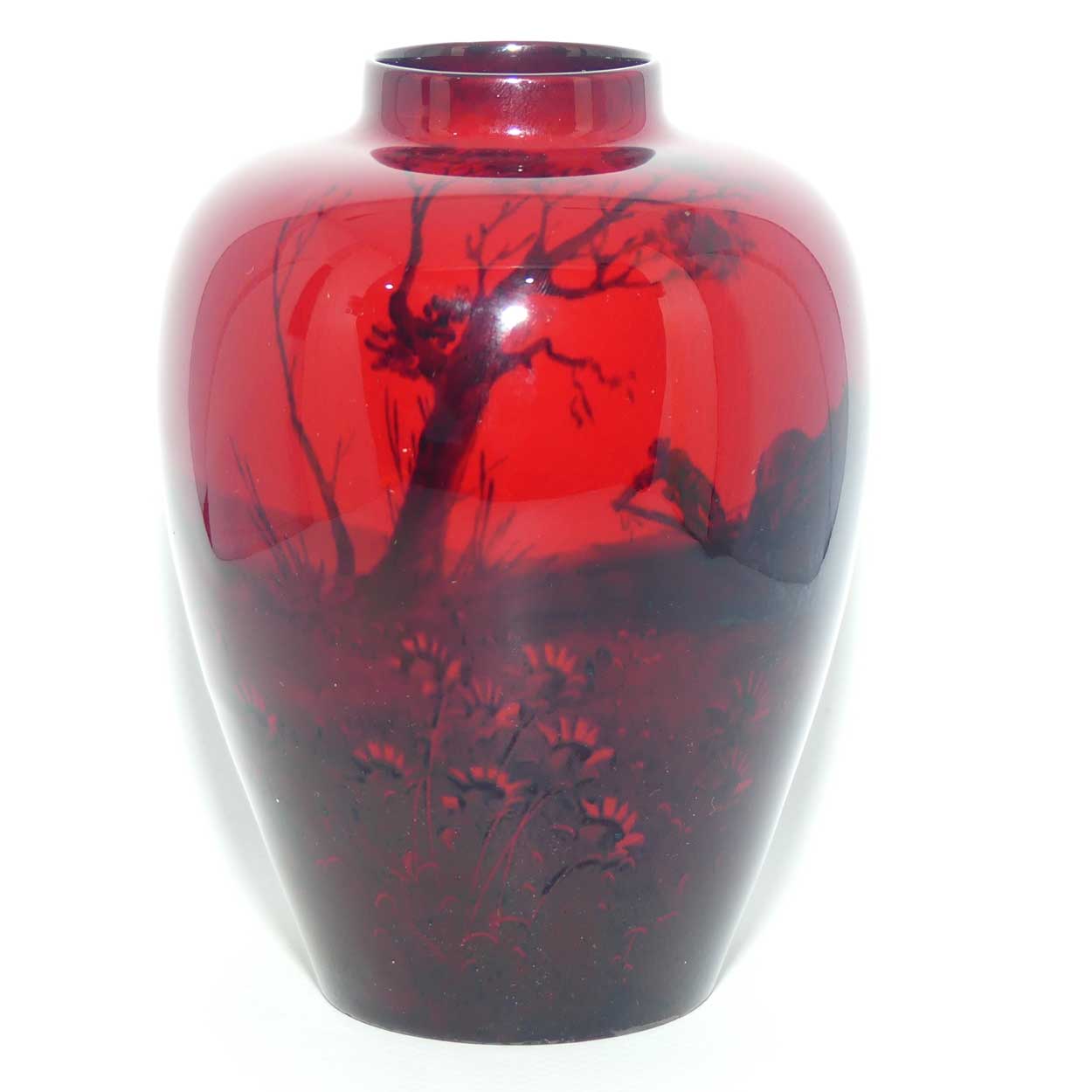 Royal Doulton Flambe Ploughing scene vase