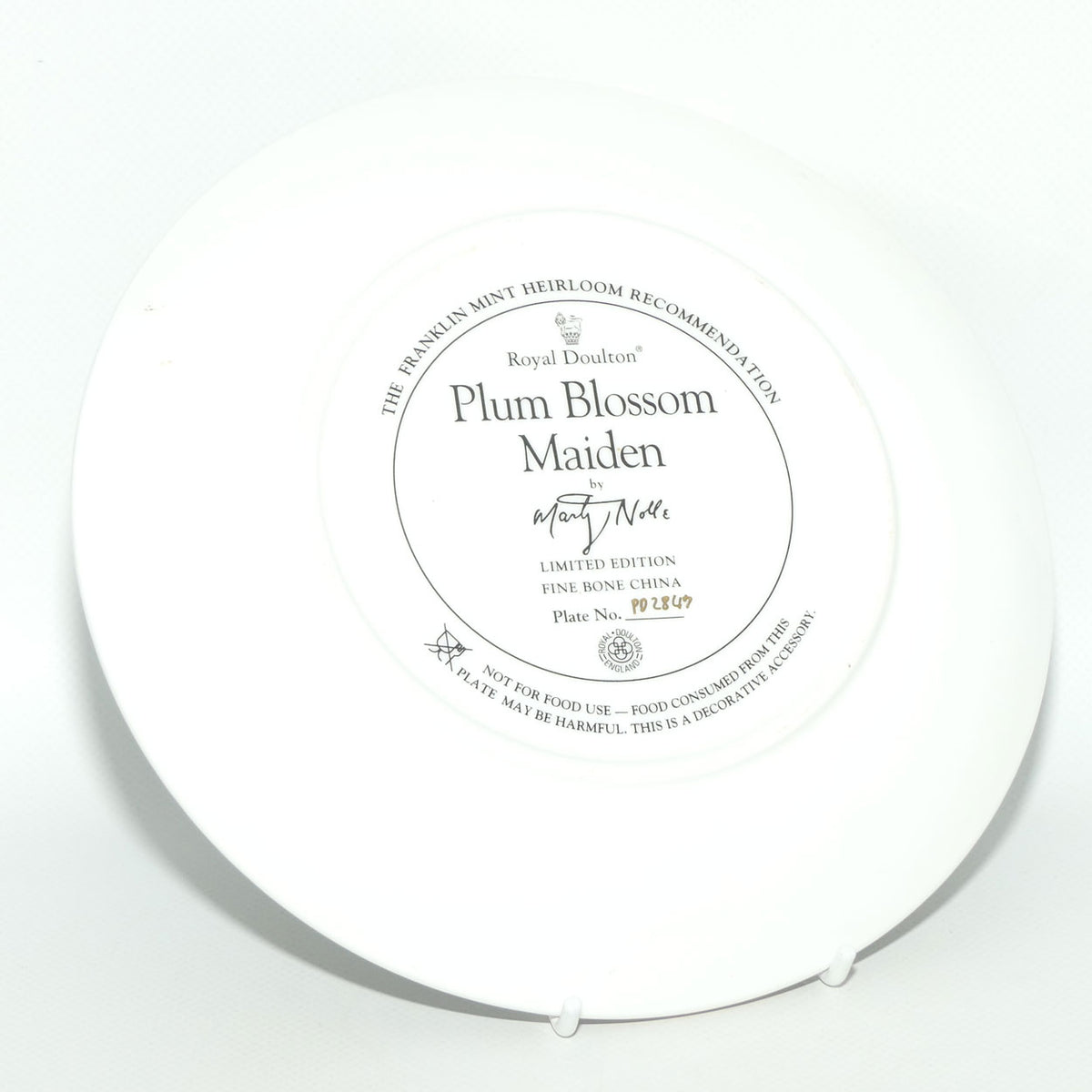 Royal Doulton Flower Maiden plate by Marty Noble | Plum Blossom Maiden