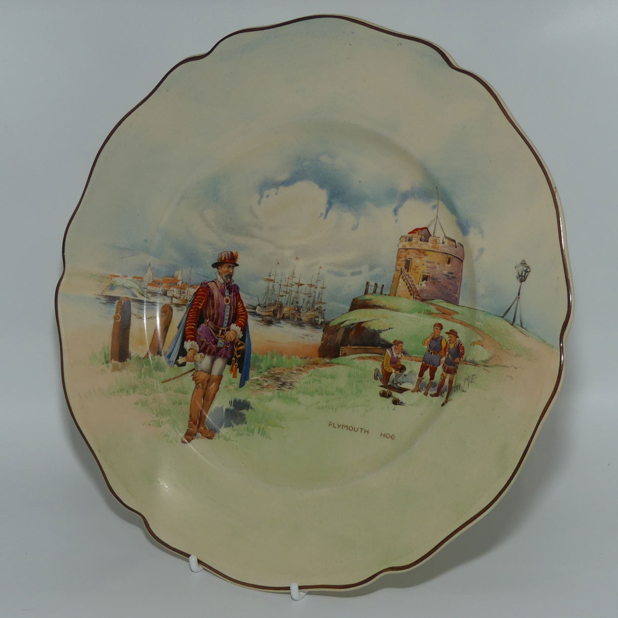 Royal Doulton Historic England | Sir Francis Drake at Plymouth Hoe plate D5940