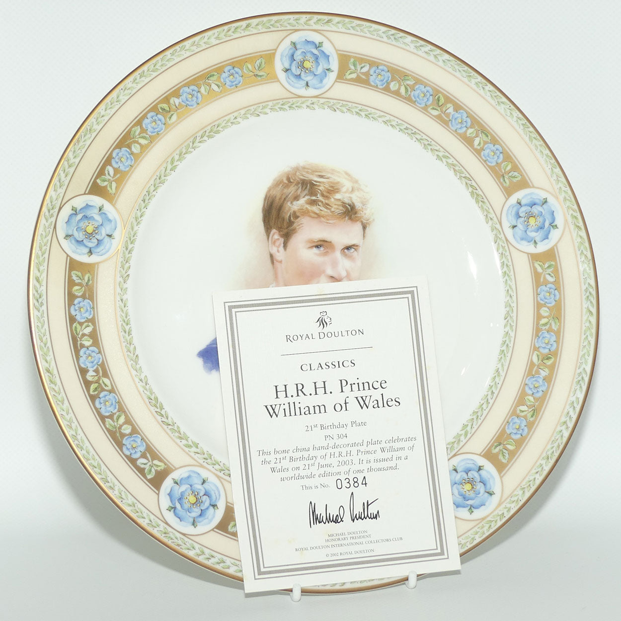 Royal Doulton Classics plate | PN304 HRH Prince William of Wales 21st Birthday | LE384/1000 | boxed