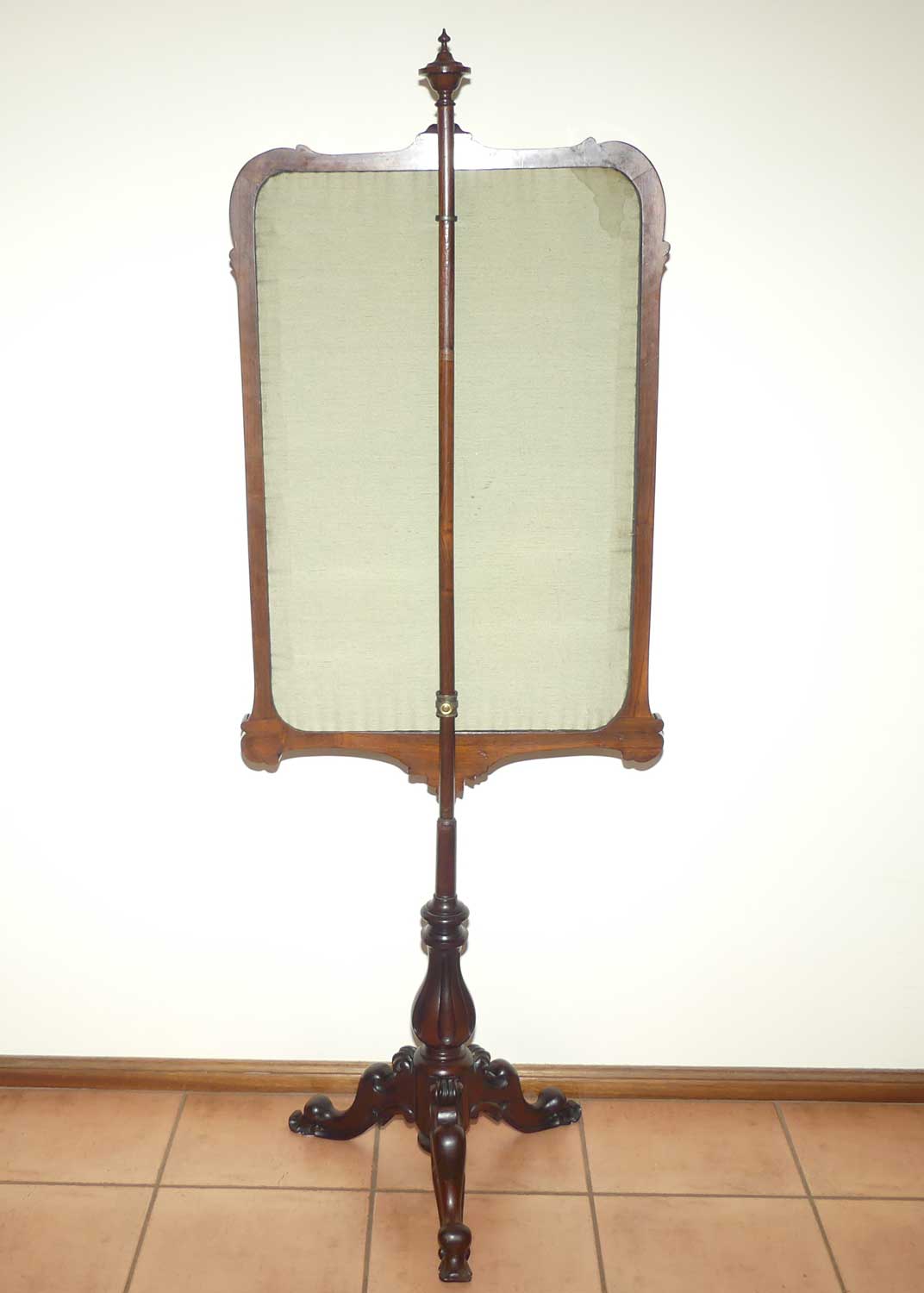 Victorian era Rosewood Floral tapestry Pole Screen on tripod base
