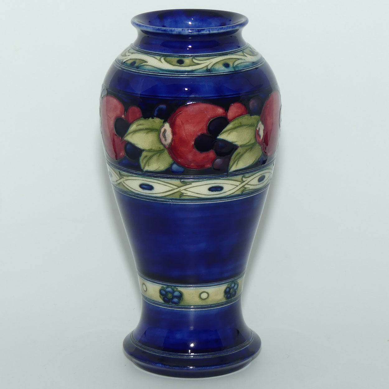 William Moorcroft Banded Pomegranate tall vase | 3 Bands