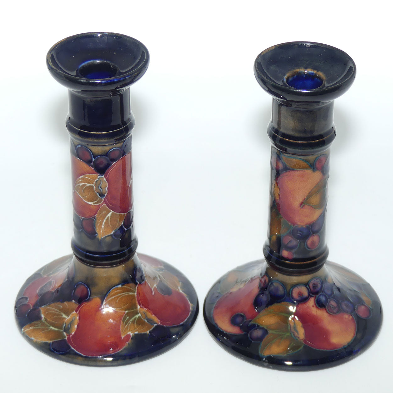 William Moorcroft Pomegranate candlesticks | Pair