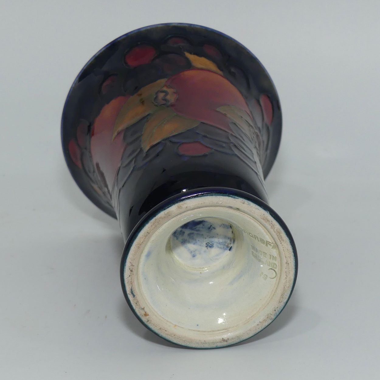 William Moorcroft Pomegranate footed trumpet vase