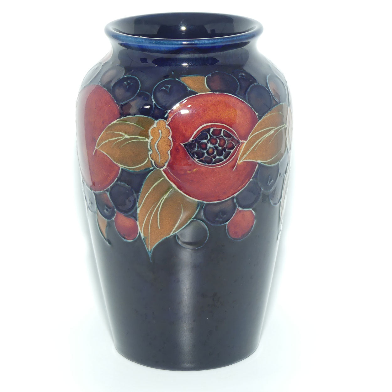 William Moorcroft Pomegranate vase (Open - Green Initials)