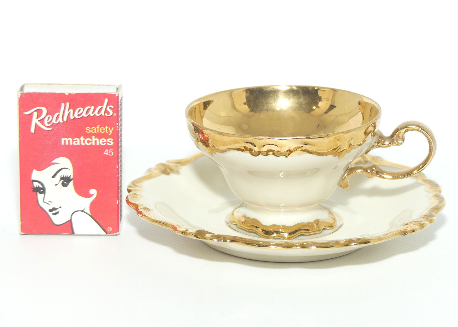 Rosenthal Pompadour Cream and Gilt demi tasse duo | Gilt interior