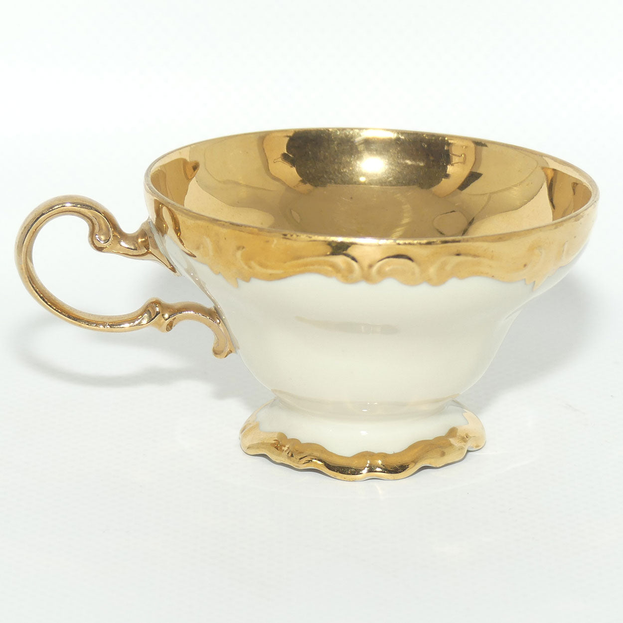 Rosenthal Pompadour Cream and Gilt demi tasse duo | Gilt interior