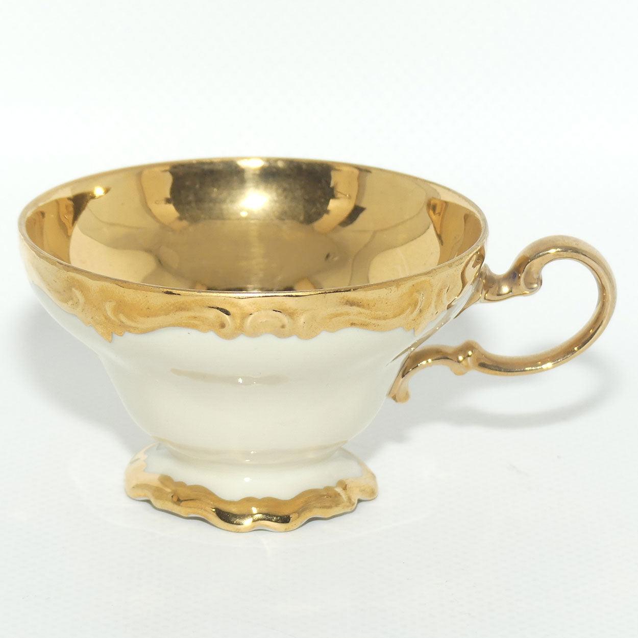 Rosenthal Pompadour Cream and Gilt demi tasse duo | Gilt interior