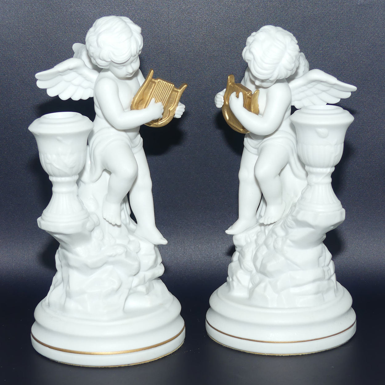 Franklin Mint | Amarini de Pompeii Cherub Candlesticks by Gianni Benvenuti