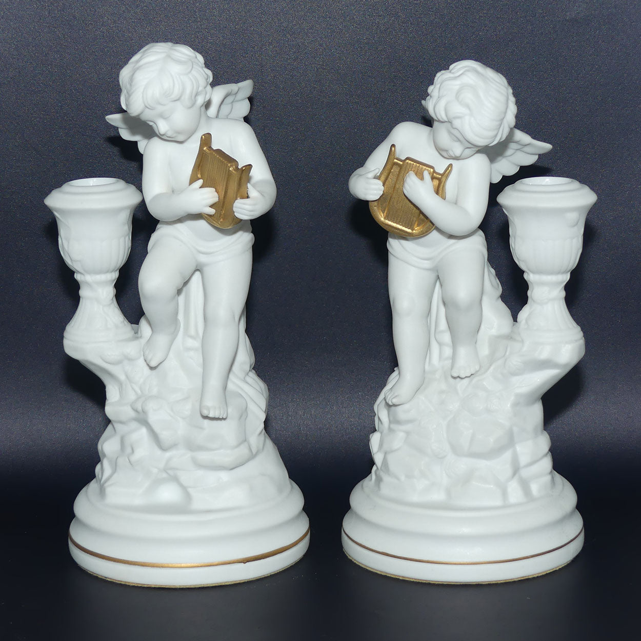 Franklin Mint | Amarini de Pompeii Cherub Candlesticks by Gianni Benvenuti