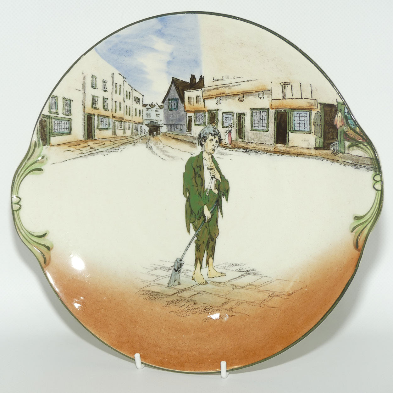 Royal Doulton Dickens Poor Jo round handled cake plate D2973