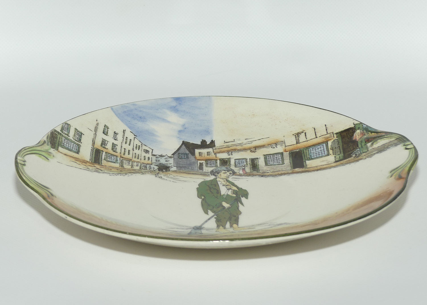 Royal Doulton Dickens Poor Jo round handled cake plate D2973