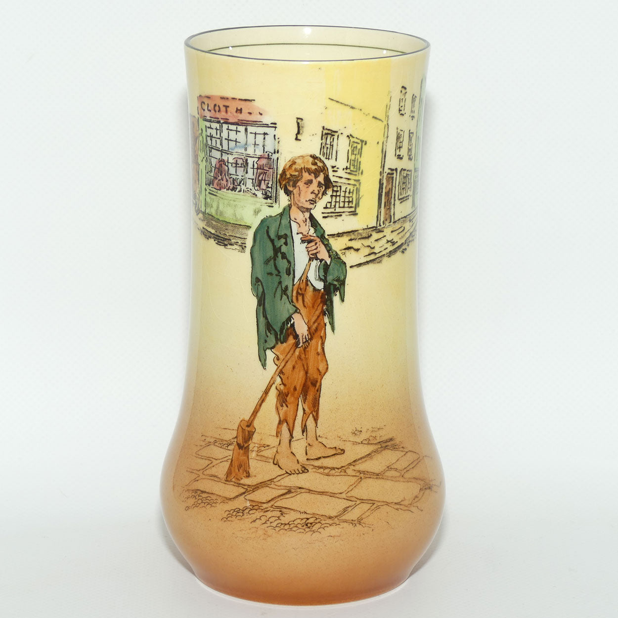 Royal Doulton Dickens Poor Jo cylindrical vase D5175