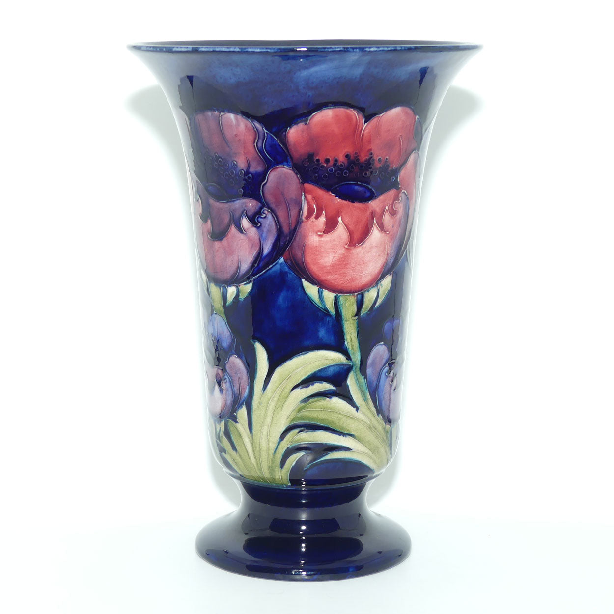 William Moorcroft Poppies 12/12 trumpet vase