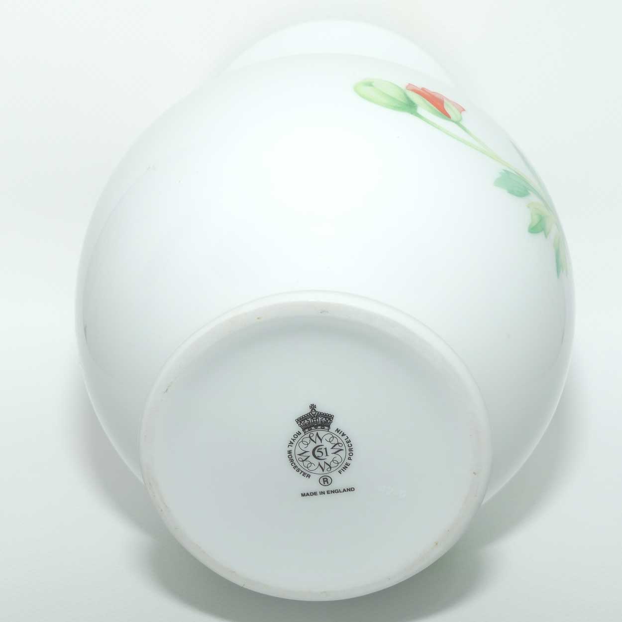 Royal Worcester Poppies and Daisies waisted form vase