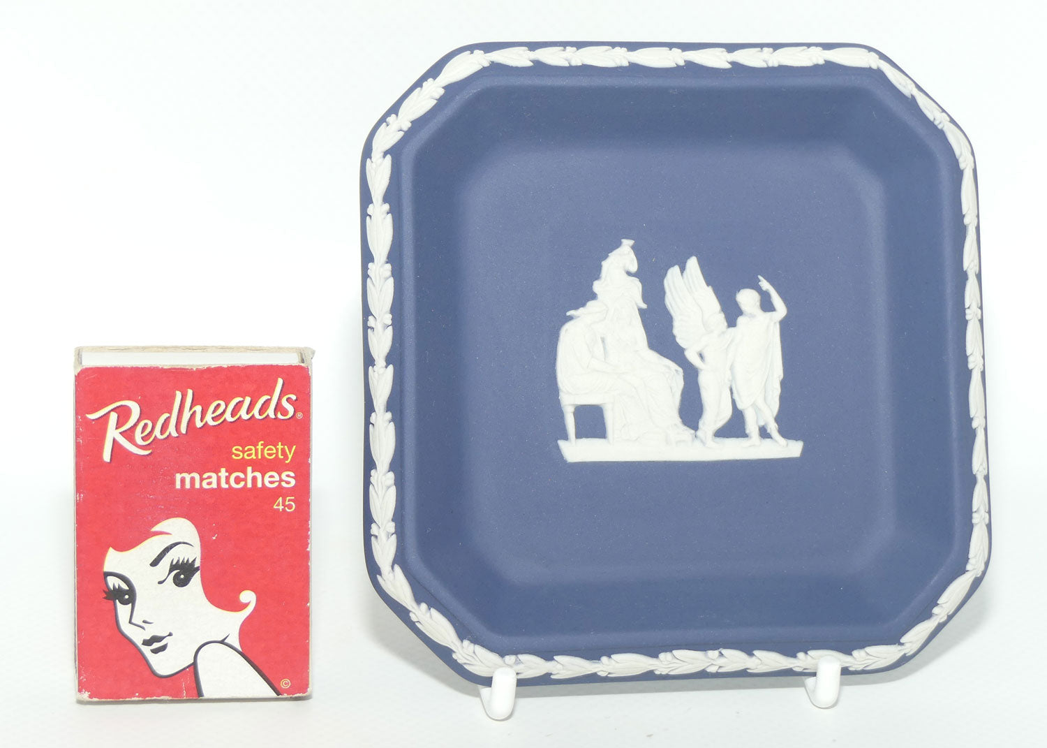 Wedgwood Jasper | White on Portland Blue | Square shape Maidens tray
