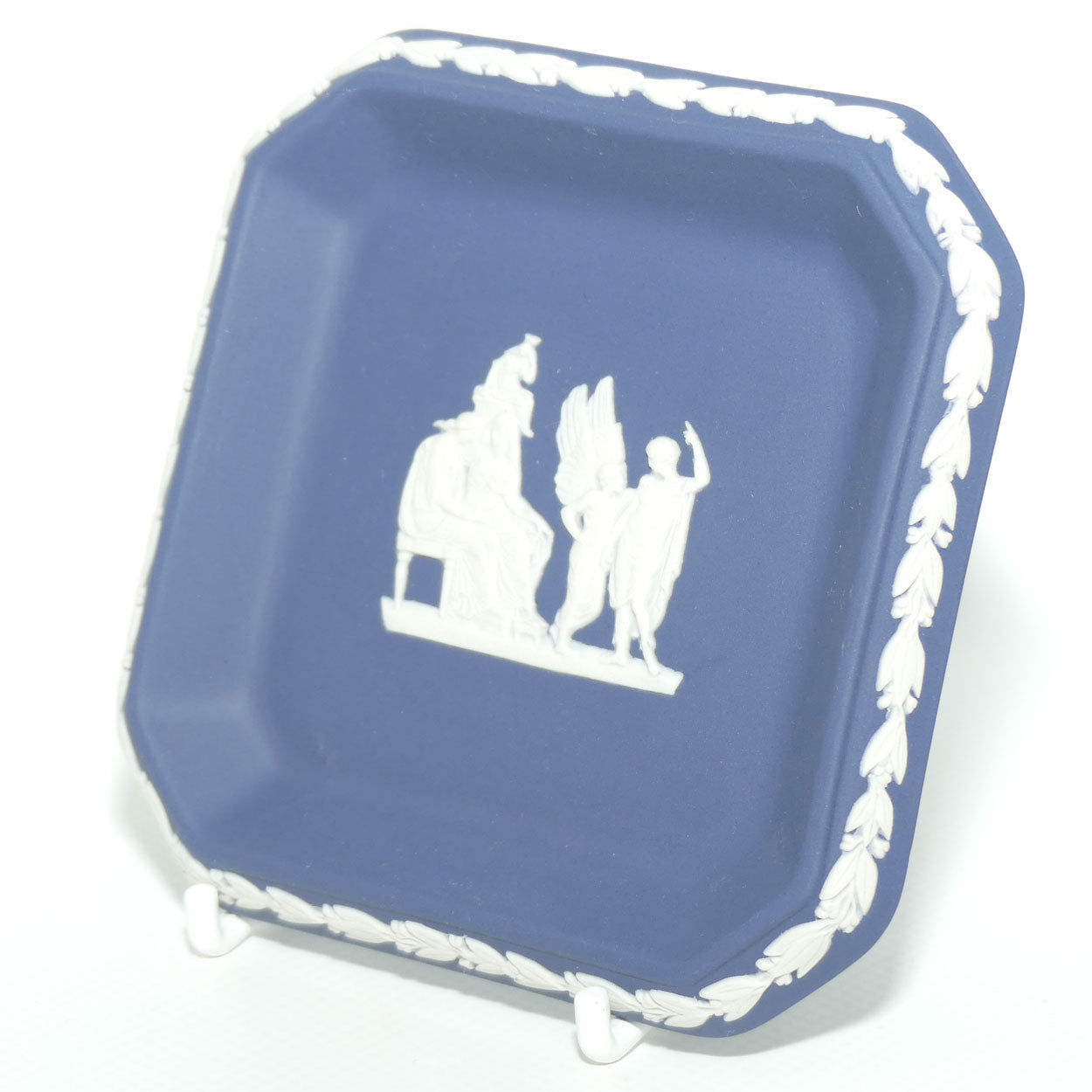 Wedgwood Jasper | White on Portland Blue | Square shape Maidens tray