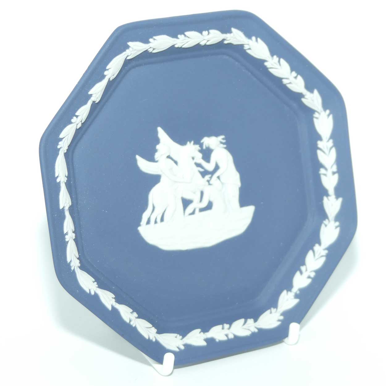 Wedgwood Jasper | White on Portland | Maidens Watering Pegasus octagonal tray | no box
