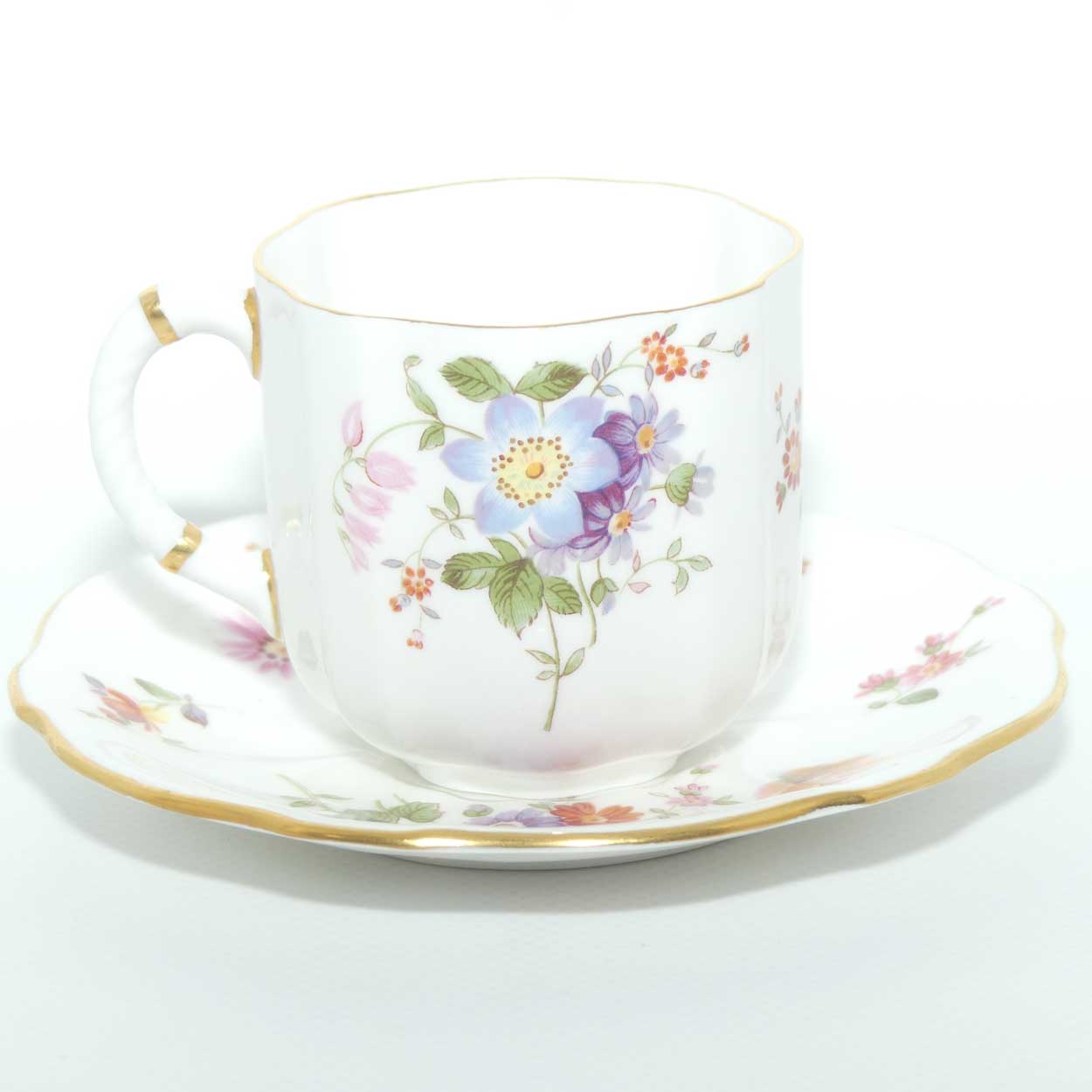 Royal Crown Derby Derby Posies coffee duo | Green Backstamp