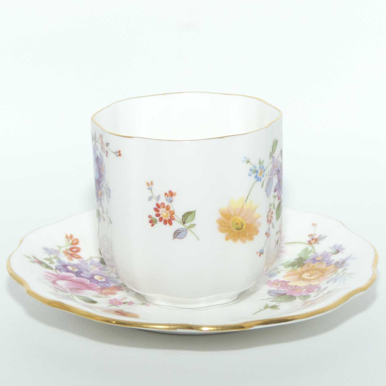 Royal Crown Derby Derby Posies coffee duo | Green Backstamp