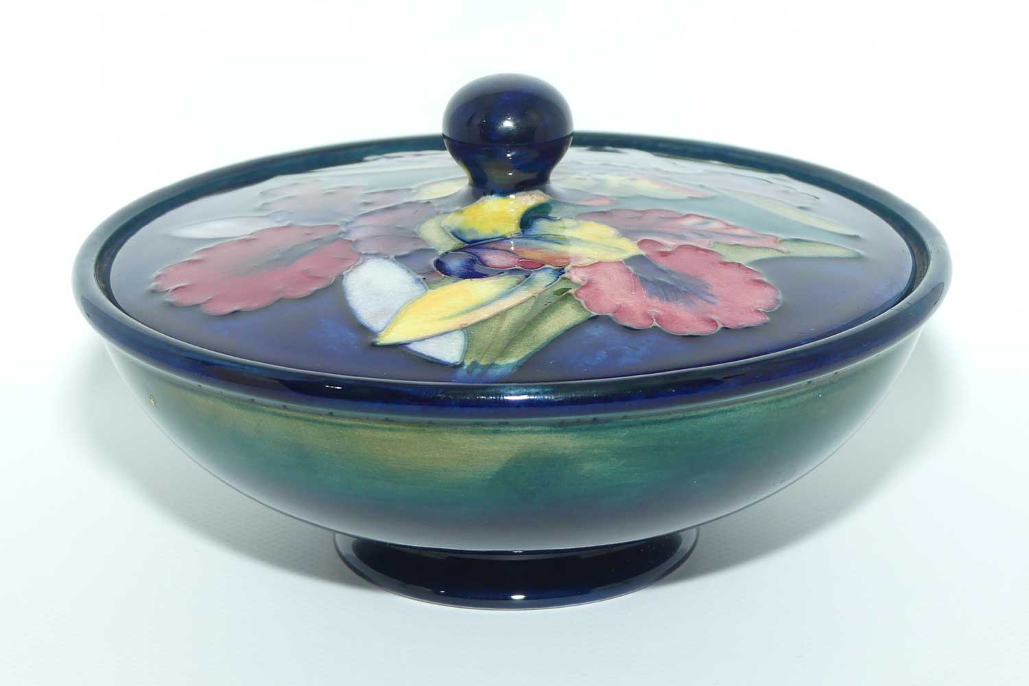 Walter Moorcroft Orchid round powder bowl