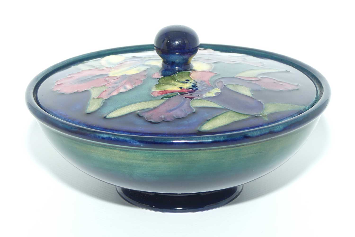 Walter Moorcroft Orchid round powder bowl