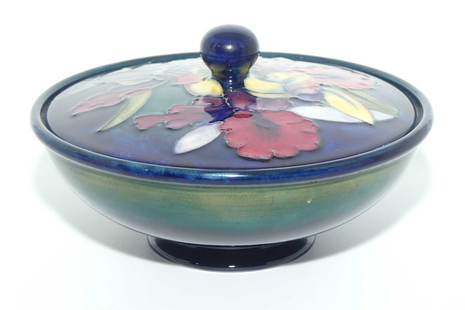 Walter Moorcroft Orchid round powder bowl