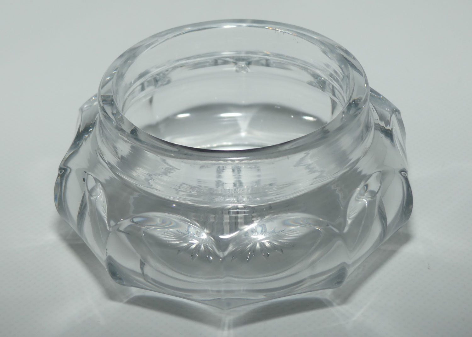 EPBM Plated lid American Pressed Glass base powder bowl or trinket box c.1900