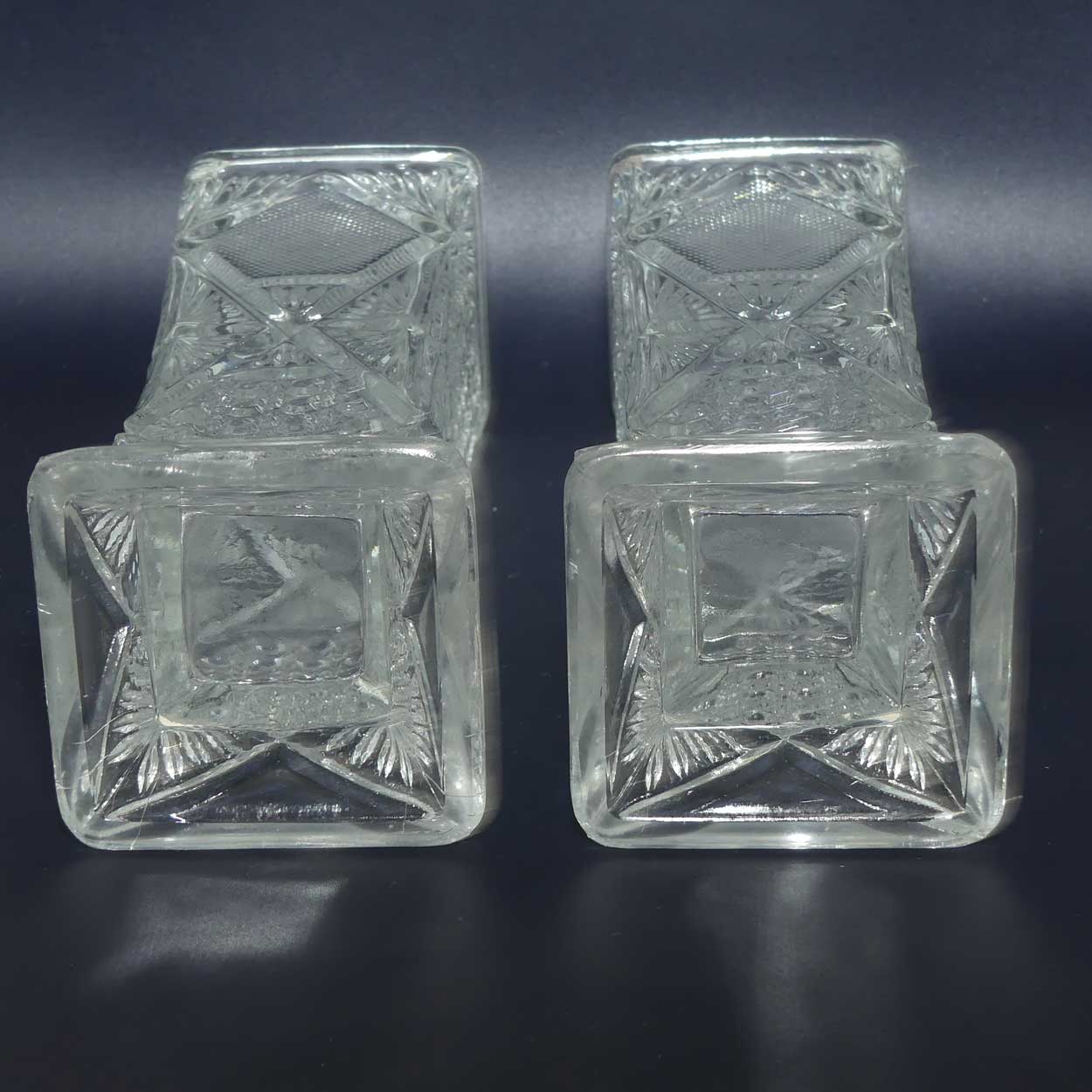 EAPG | Early American Pressed Glass pair of box section vases