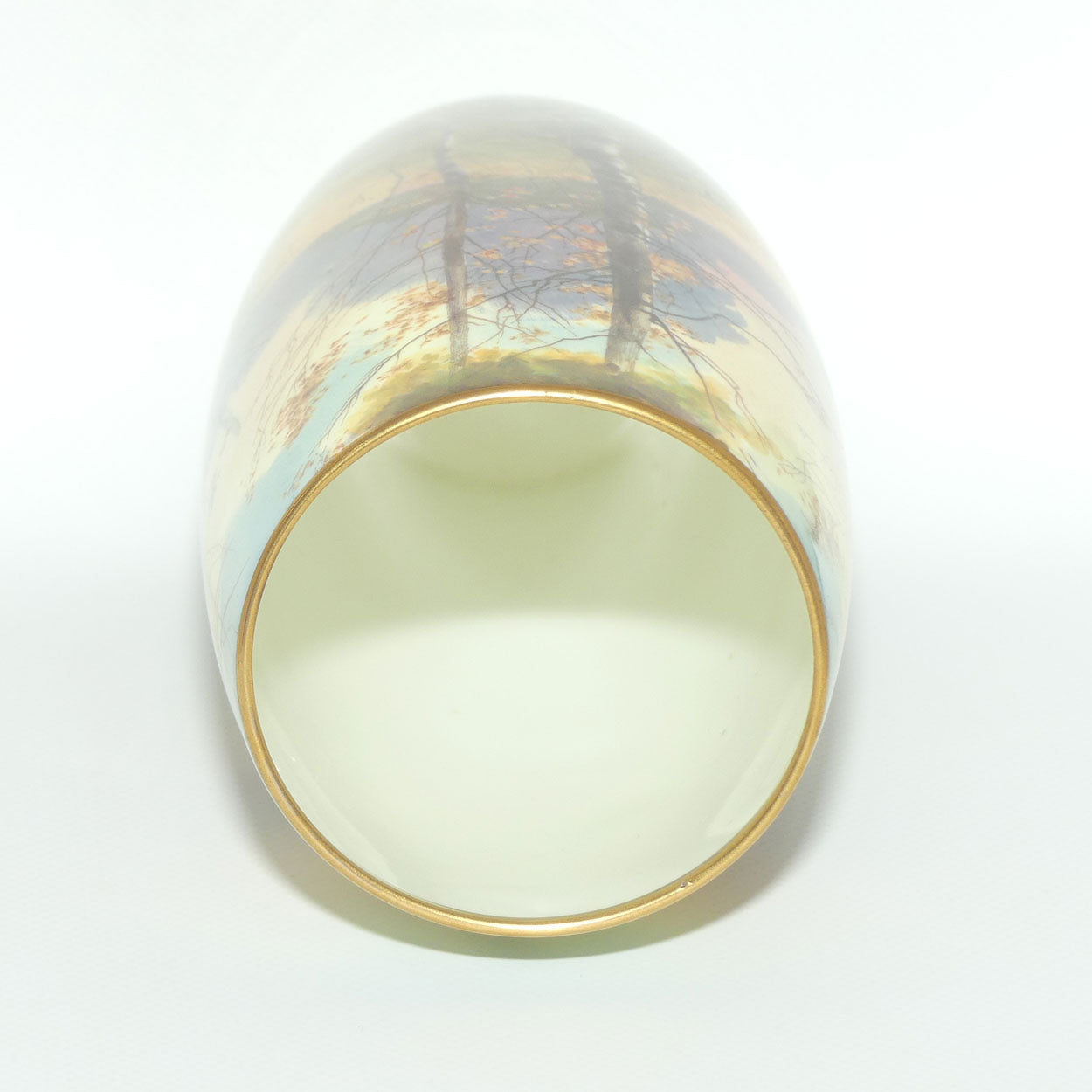 Royal Doulton hand painted & gilt Trees cylindrical vase (Price)