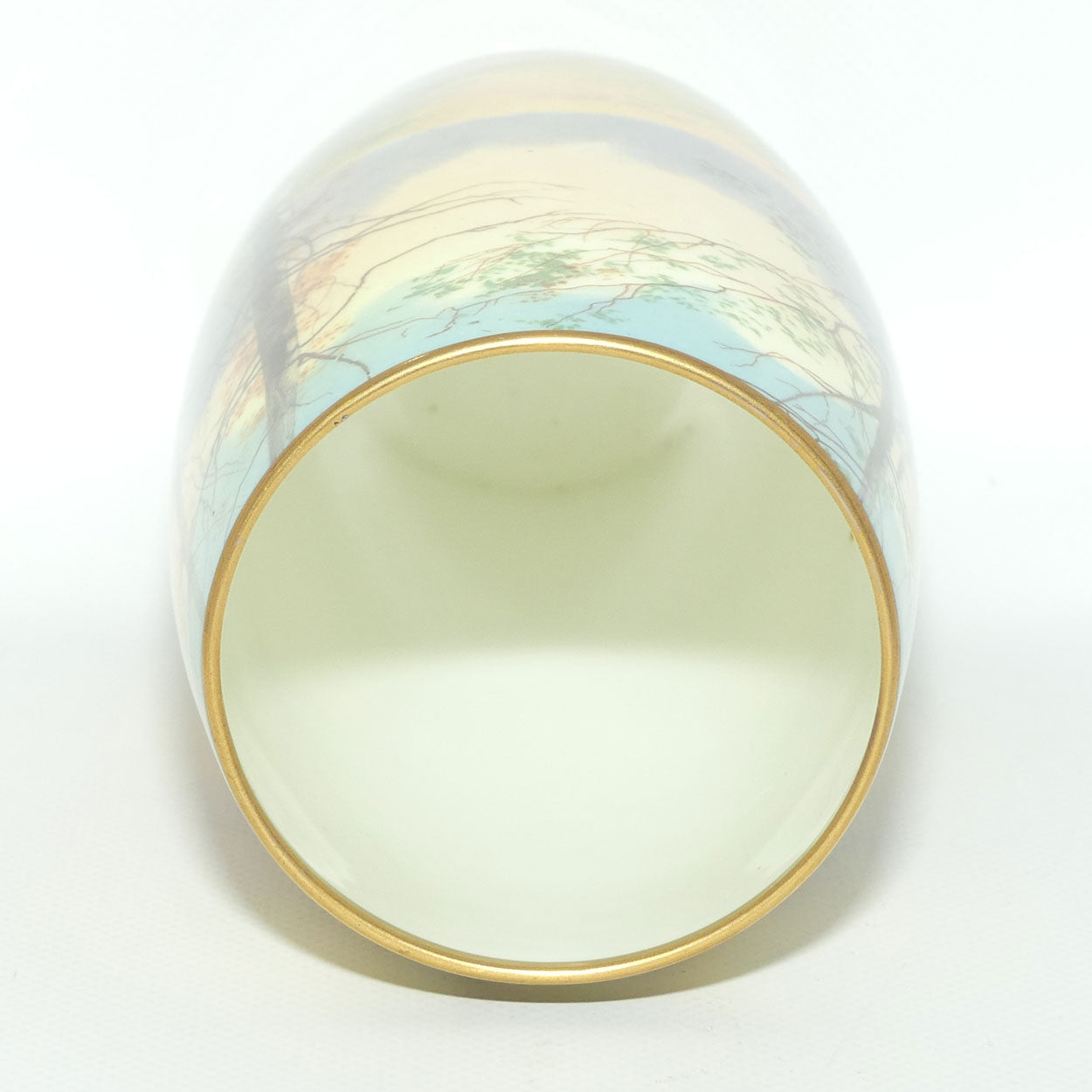 Royal Doulton hand painted & gilt Trees cylindrical vase | John Price