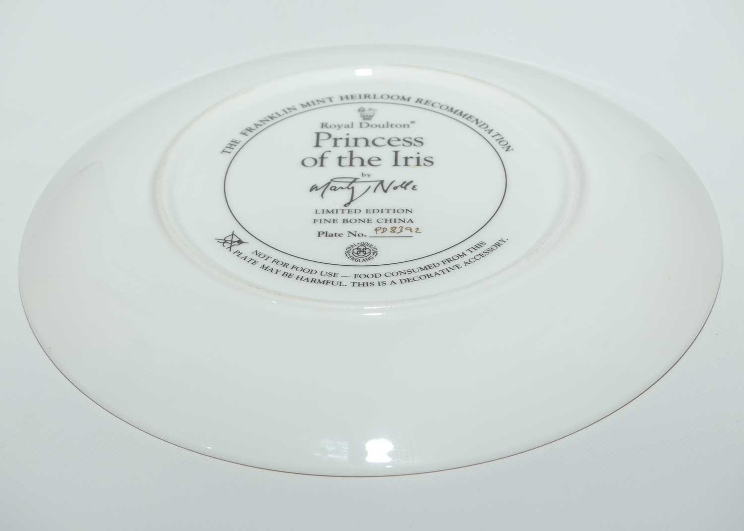 Royal Doulton Flower Maiden plate by Marty Noble | Princess of the Iris