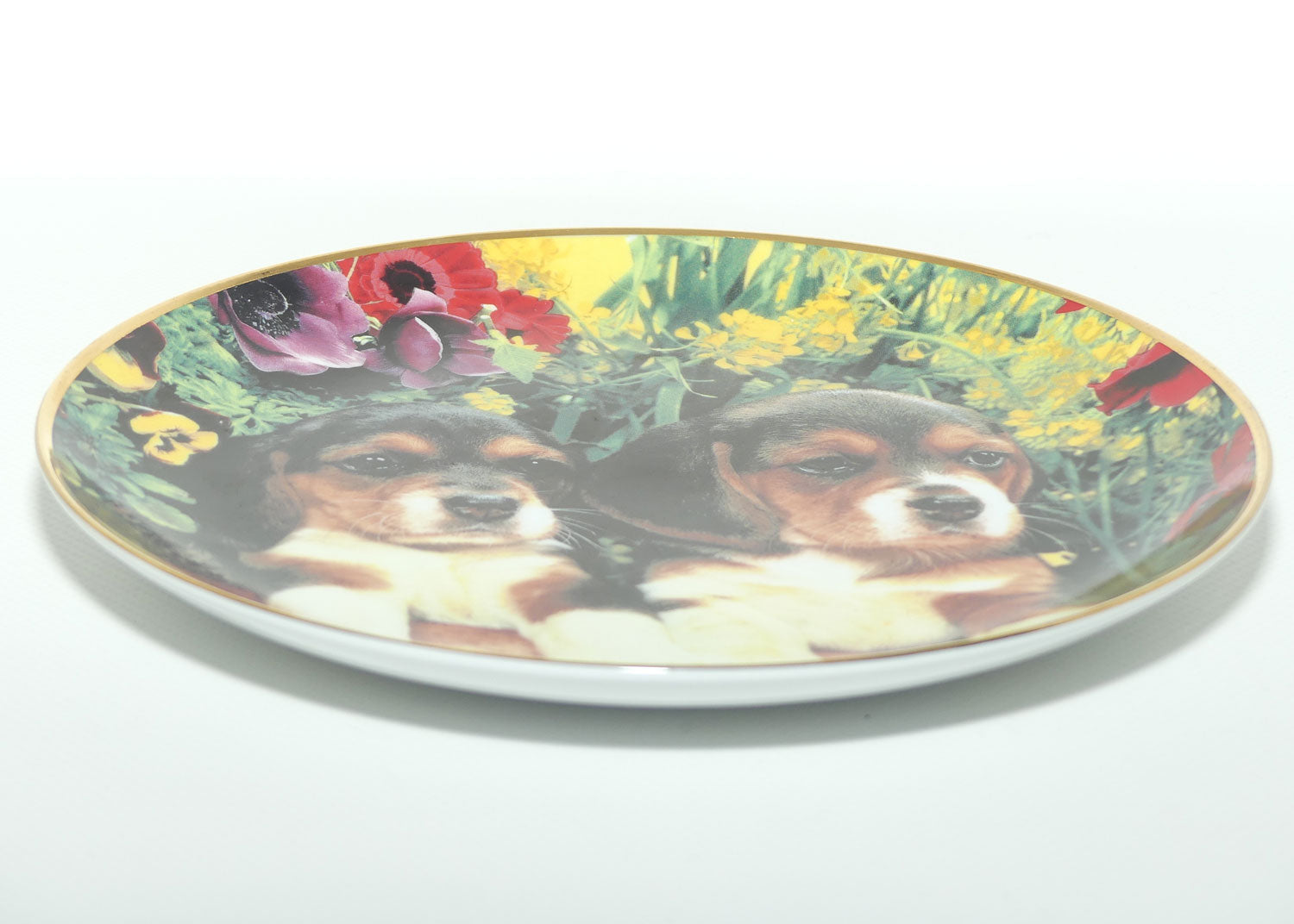 Franklin Mint | Puppies and Posies plate by Larry Grant