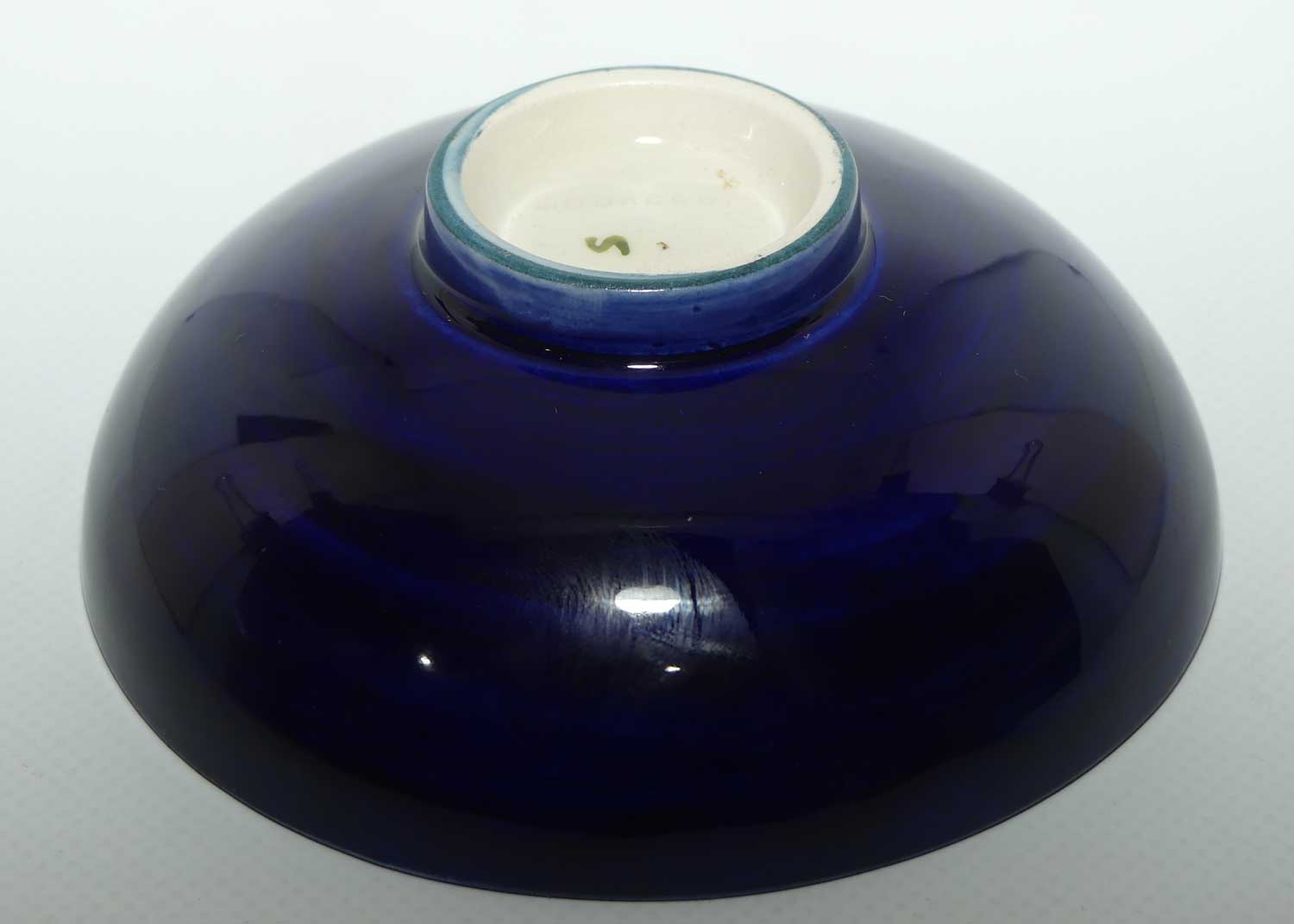 Walter Moorcroft Purple Clematis with Blue ground footed bowl | 11.5cm diam