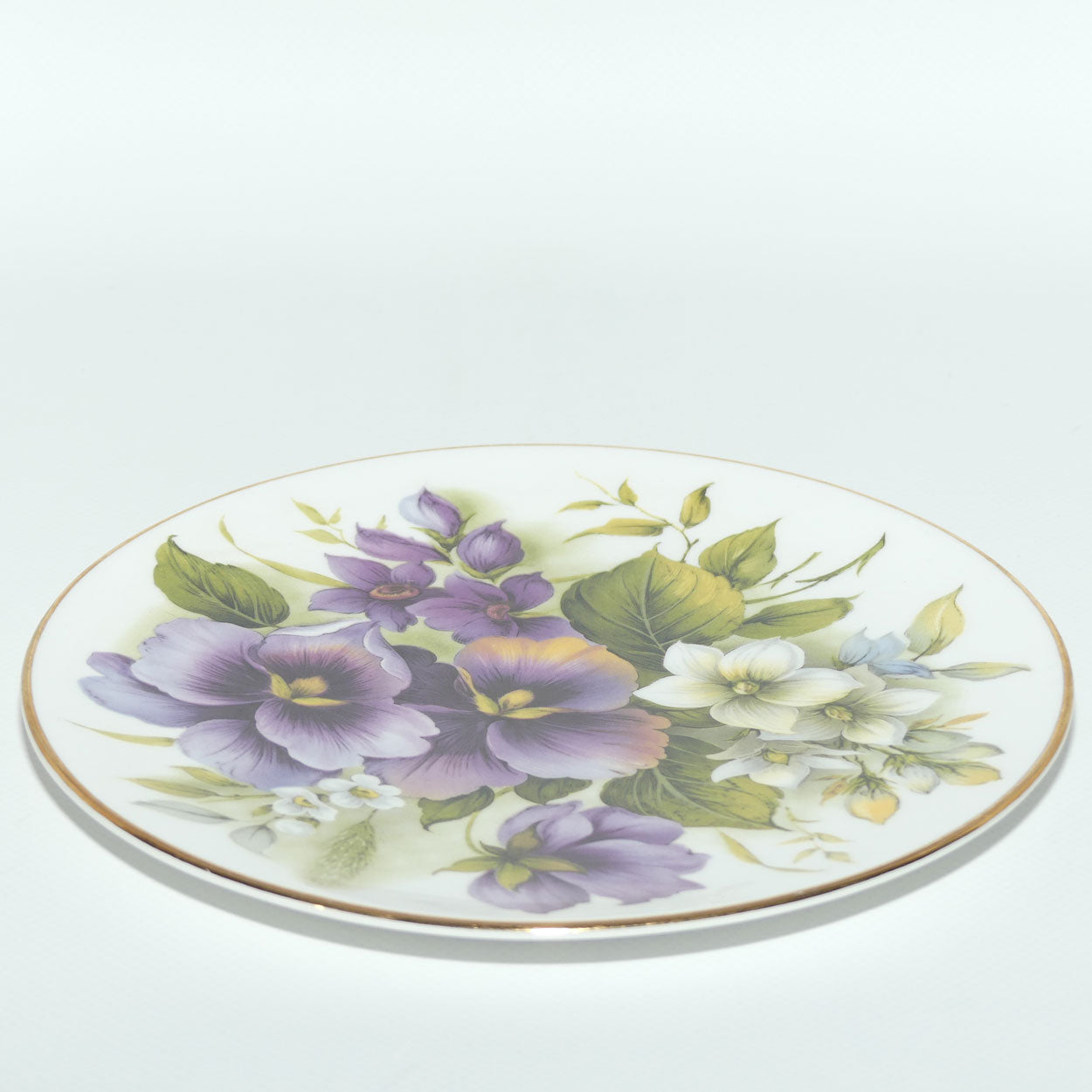 Royal Grafton Bone China Purple Pansy plate