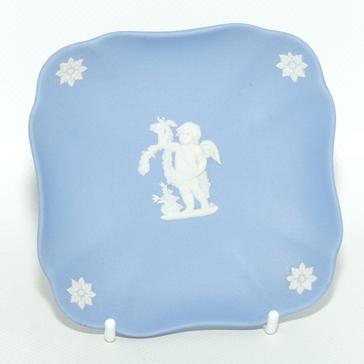 Wedgwood Jasper | White on Pale Blue | Putti square dish