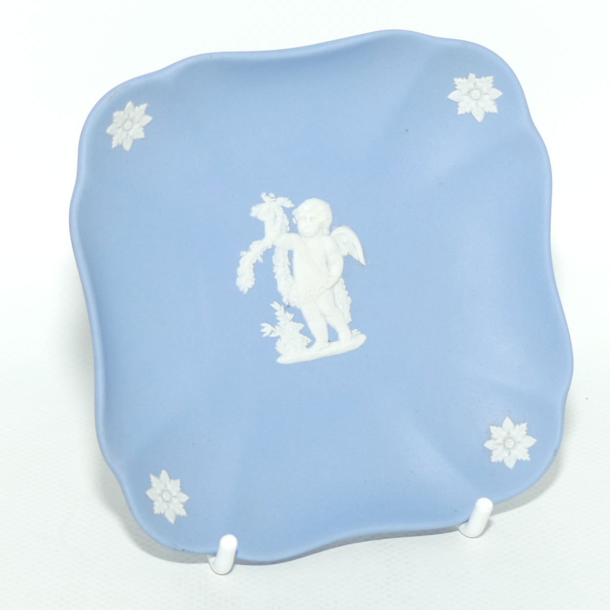 Wedgwood Jasper | White on Pale Blue | Putti square dish