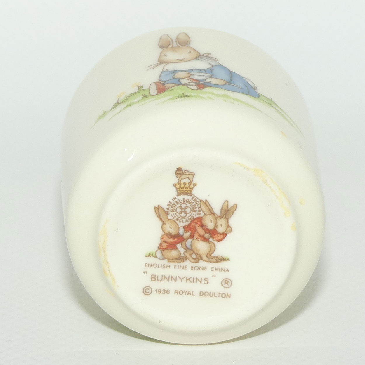 Royal Doulton Bunnykins egg cup | Playing with Cup and Spoon | Trumpeter