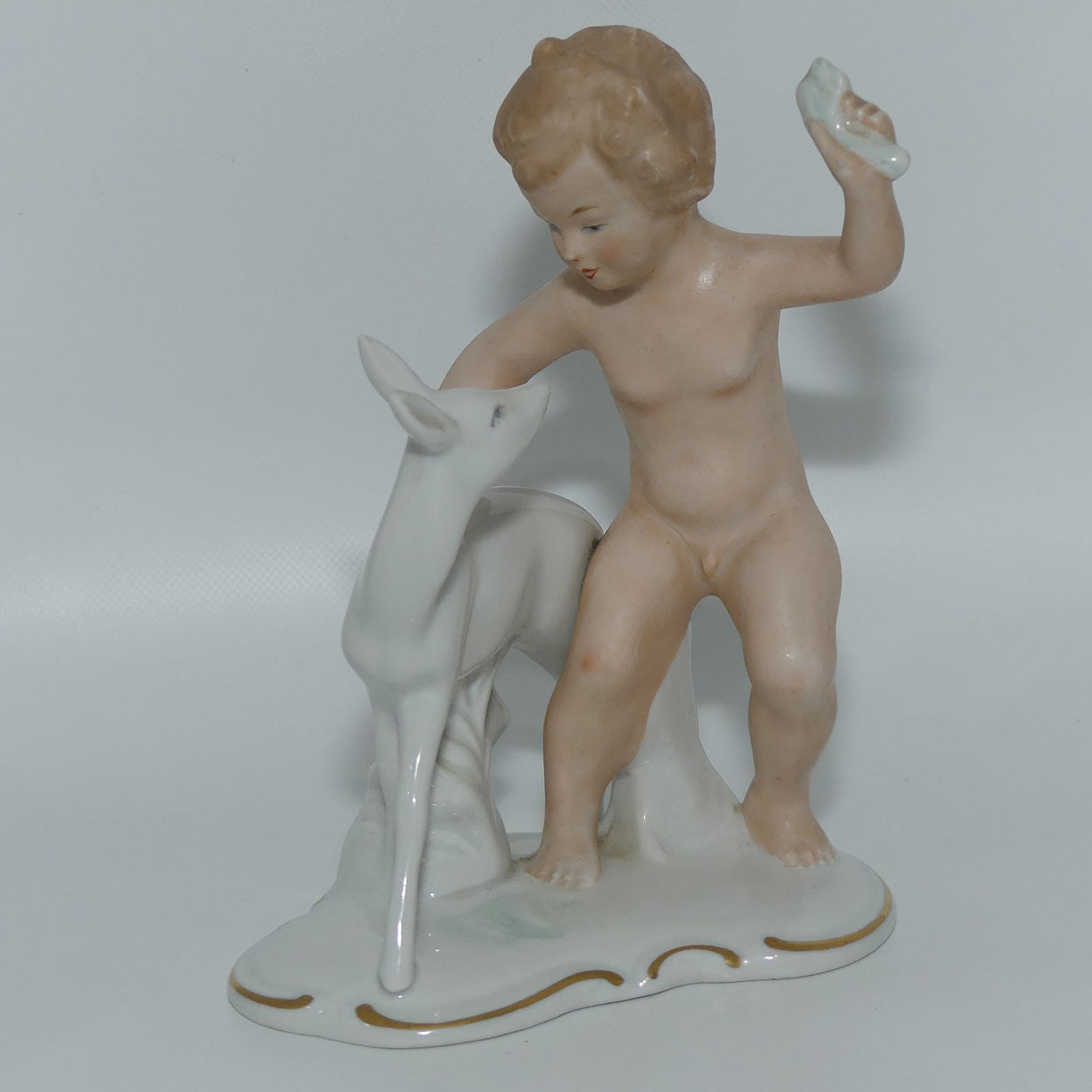 Wallendorf Porcelain figure Putto | Boy with Faun