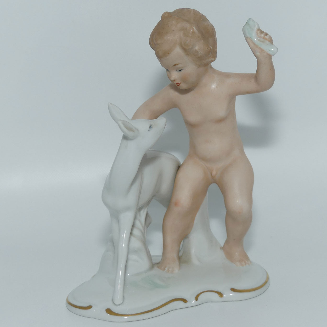Wallendorf Porcelain figure Putto | Boy with Faun