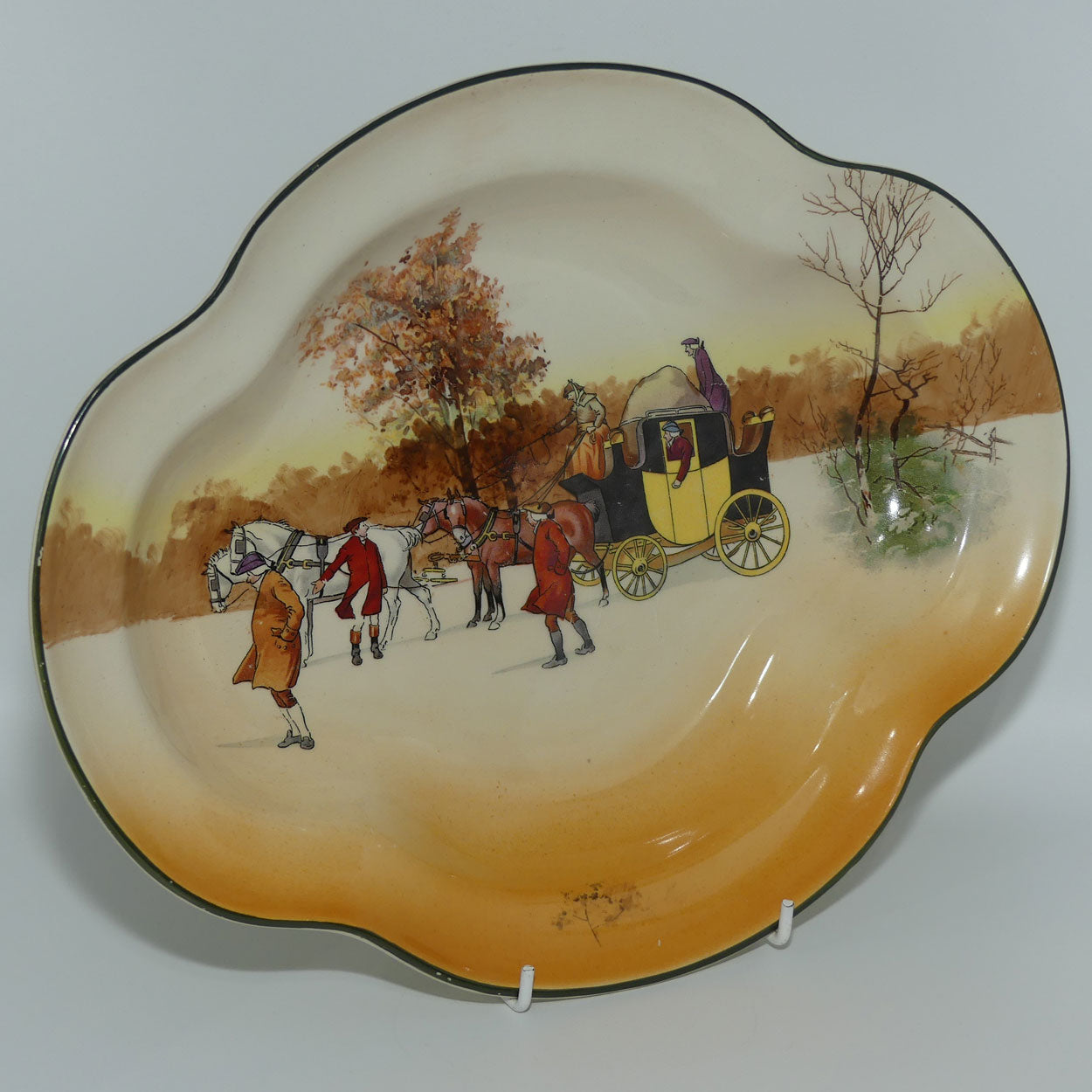 Royal Doulton Coaching Days quatrefoil shaped bowl | #2