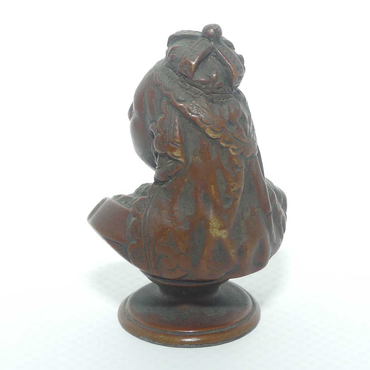 Antique Miniature Bronze Bust of Queen Victoria